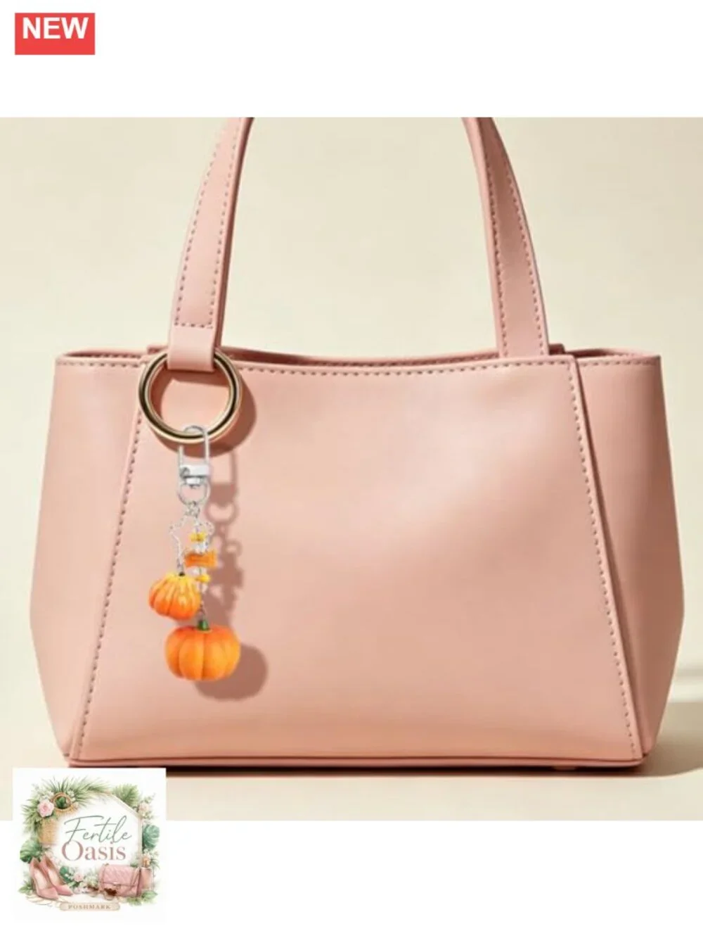 3D Pumpkin Resin Keychain Bag Charm Kawaii Fall Halloween Accessory Set of 2